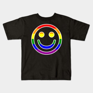 Pride Smiling Face LGBTQ Design Kids T-Shirt